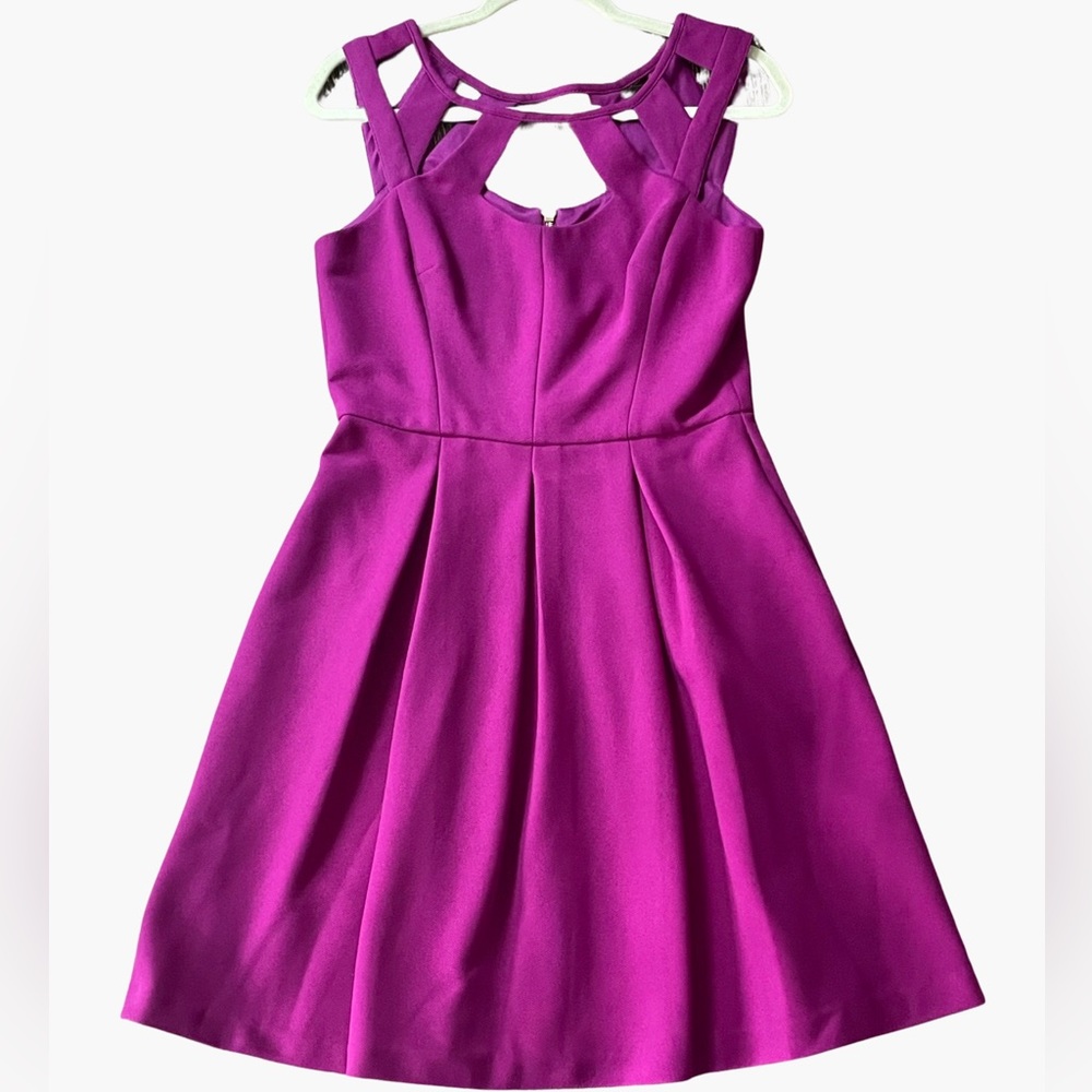 Betsey Johnson Magenta Fuschia Purple Sleeveless Midi Dress Women’s Size 10